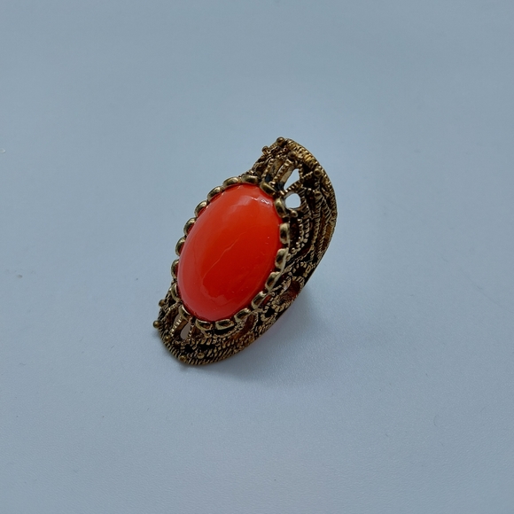 ⭐2 for $10⭐ Orange stone vintage ring - Picture 2 of 4